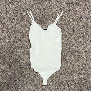 White Ribbed Bodysuit